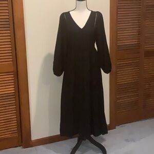 Elegant Black V-Neck Dress
